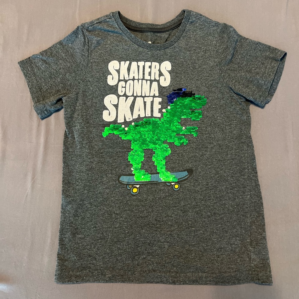 Dinosaur sequin flip t-shirt